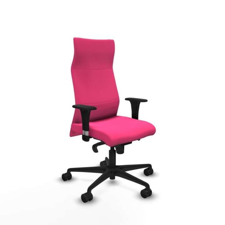 Albacete dirección sincro similpiel rosa brazos 1D cromados base nailon ruedas 65 nailon