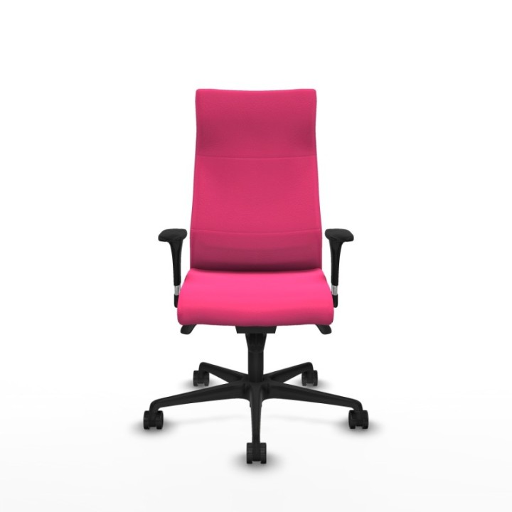 Albacete dirección sincro similpiel rosa brazos 1D cromados base nailon ruedas 65 nailon