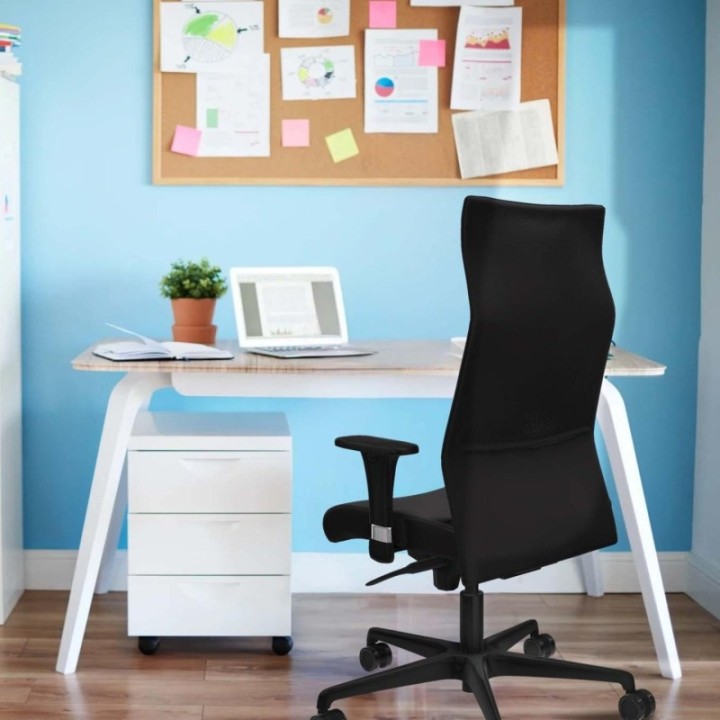 Albacete dirección sincro similpiel rosa brazos 1D cromados base nailon ruedas 65 nailon