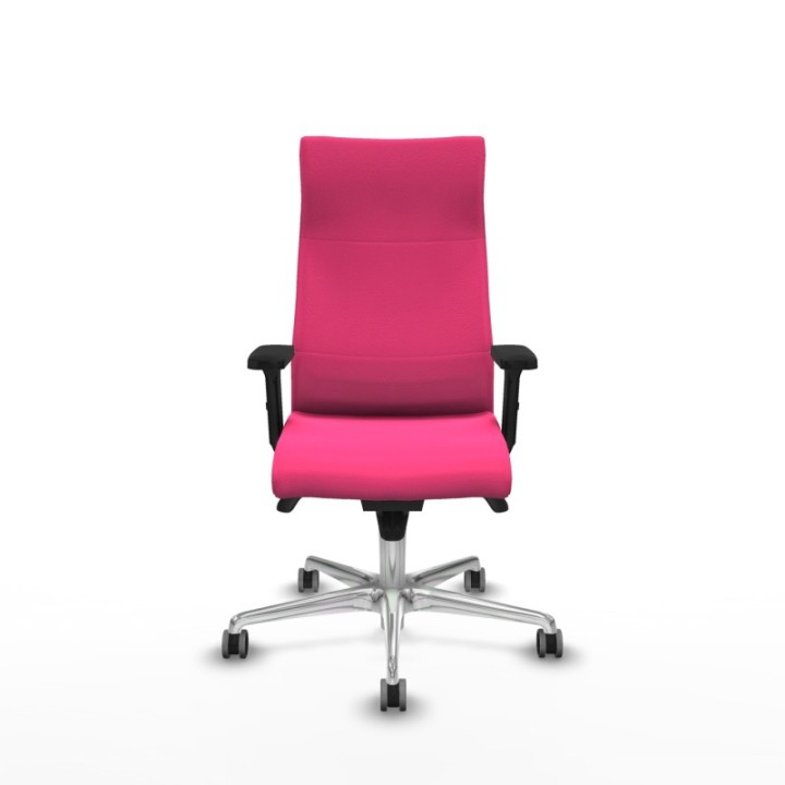 Albacete dirección sincro similpiel rosa brazos 2D base aluminio ruedas 65 engomadas