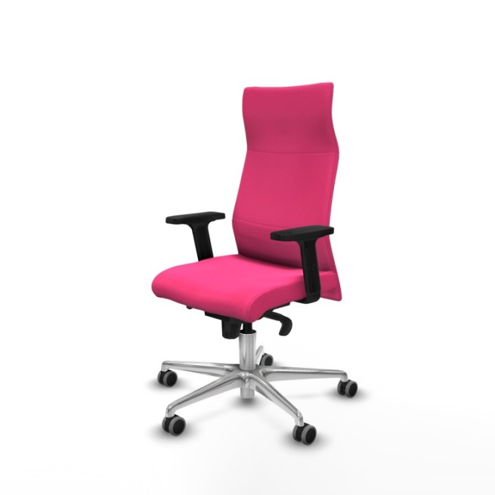 Albacete dirección sincro similpiel rosa brazos 2D base aluminio ruedas 65 engomadas