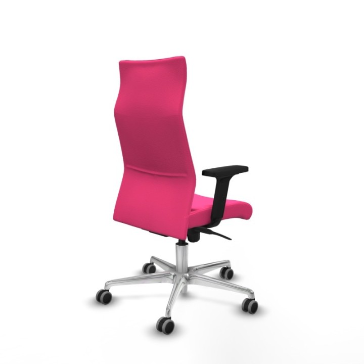 Albacete dirección sincro similpiel rosa brazos 2D base aluminio ruedas 65 engomadas