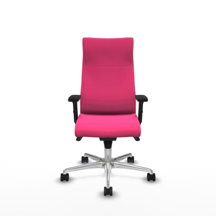 Albacete dirección sincro similpiel rosa brazos 2D base aluminio ruedas 65 nailon