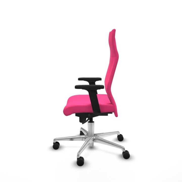 Albacete dirección sincro similpiel rosa brazos 2D base aluminio ruedas 65 nailon