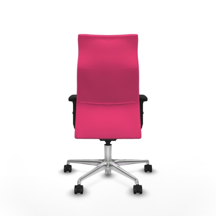 Albacete dirección sincro similpiel rosa brazos 2D base aluminio ruedas 65 nailon