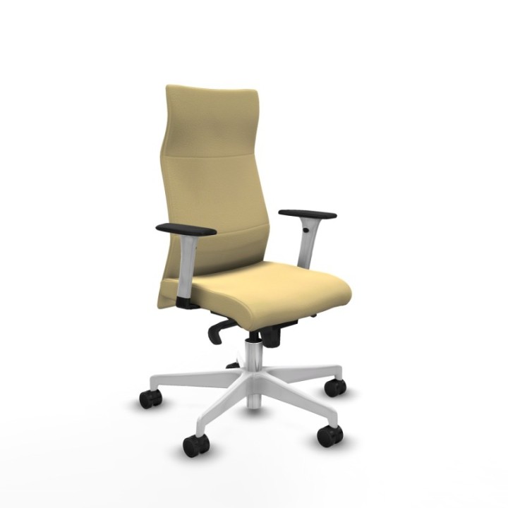 Albacete dirección sincro similpiel crema brazos 1D blancos base blanca ruedas 65 nailon