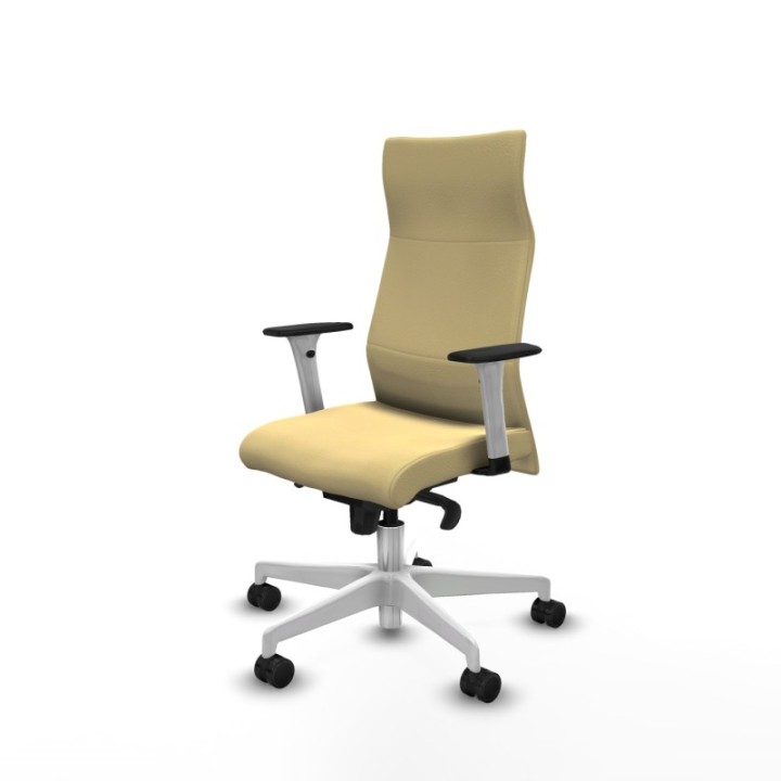 Albacete dirección sincro similpiel crema brazos 1D blancos base blanca ruedas 65 nailon