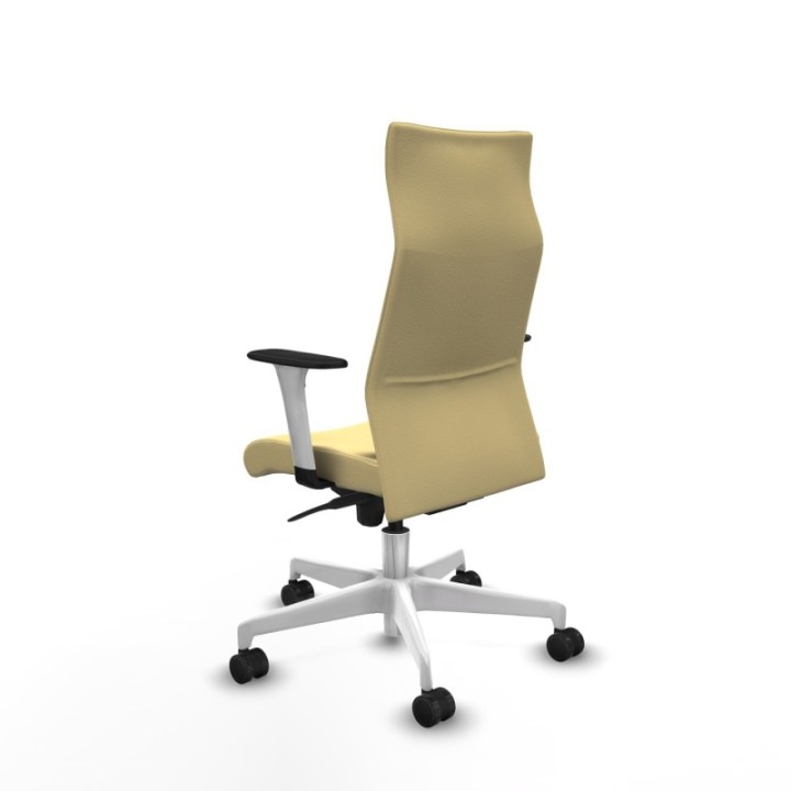 Albacete dirección sincro similpiel crema brazos 1D blancos base blanca ruedas 65 nailon