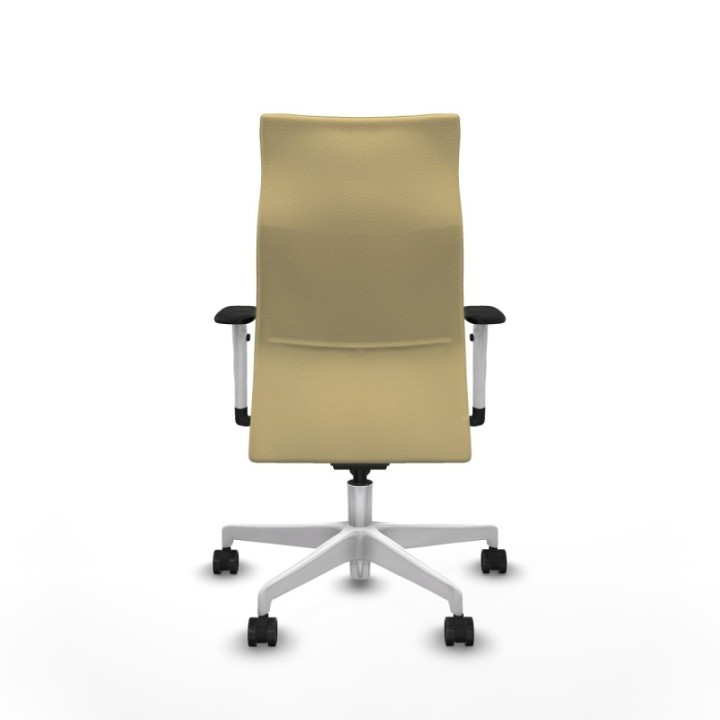 Albacete dirección sincro similpiel crema brazos 1D blancos base blanca ruedas 65 nailon