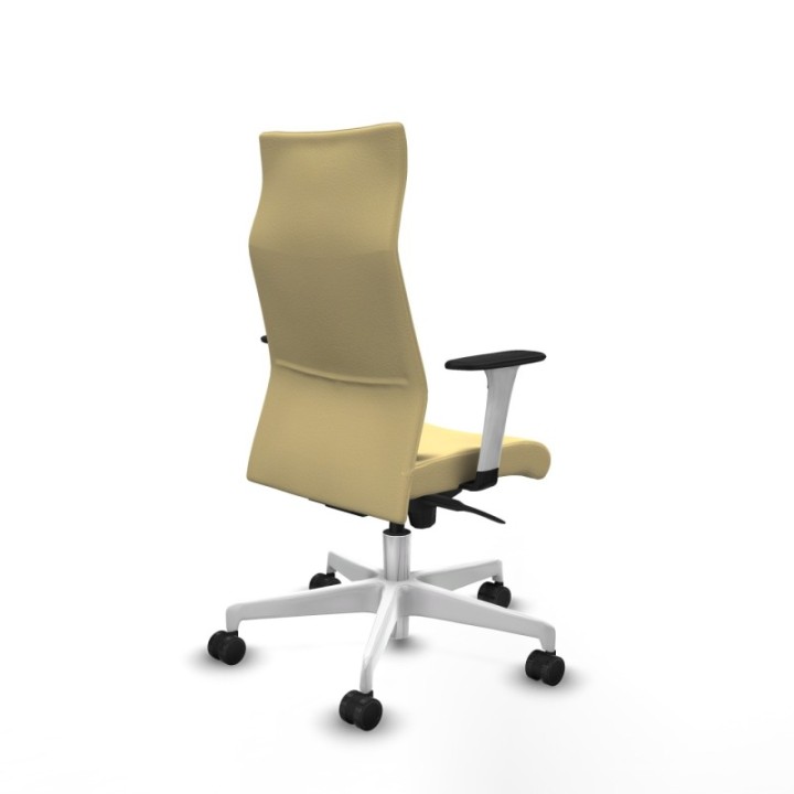 Albacete dirección sincro similpiel crema brazos 1D blancos base blanca ruedas 65 nailon