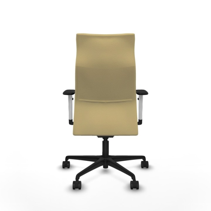 Albacete dirección sincro similpiel crema brazos 1D blancos base nailon ruedas 65 nailon