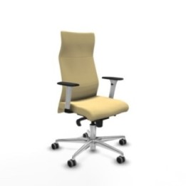 Albacete dirección sincro similpiel crema brazos 1D blancos base aluminio ruedas 65 engomadas