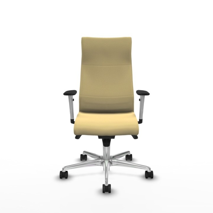 Albacete dirección sincro similpiel crema brazos 1D blancos base aluminio ruedas 65 nailon