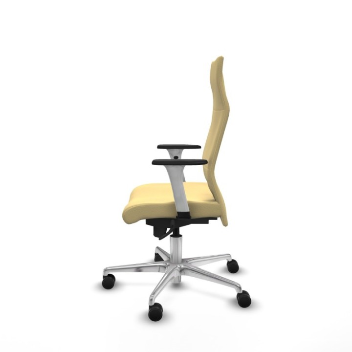 Albacete dirección sincro similpiel crema brazos 1D blancos base aluminio ruedas 65 nailon