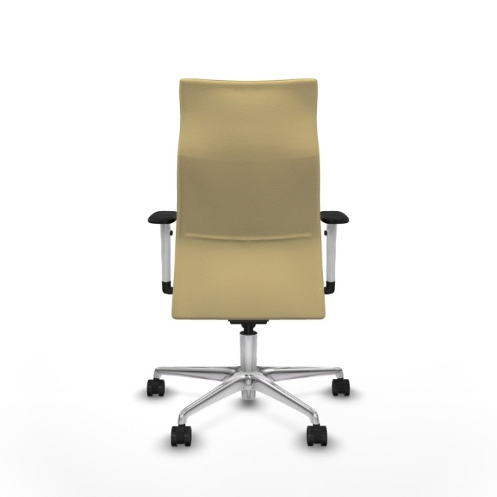 Albacete dirección sincro similpiel crema brazos 1D blancos base aluminio ruedas 65 nailon