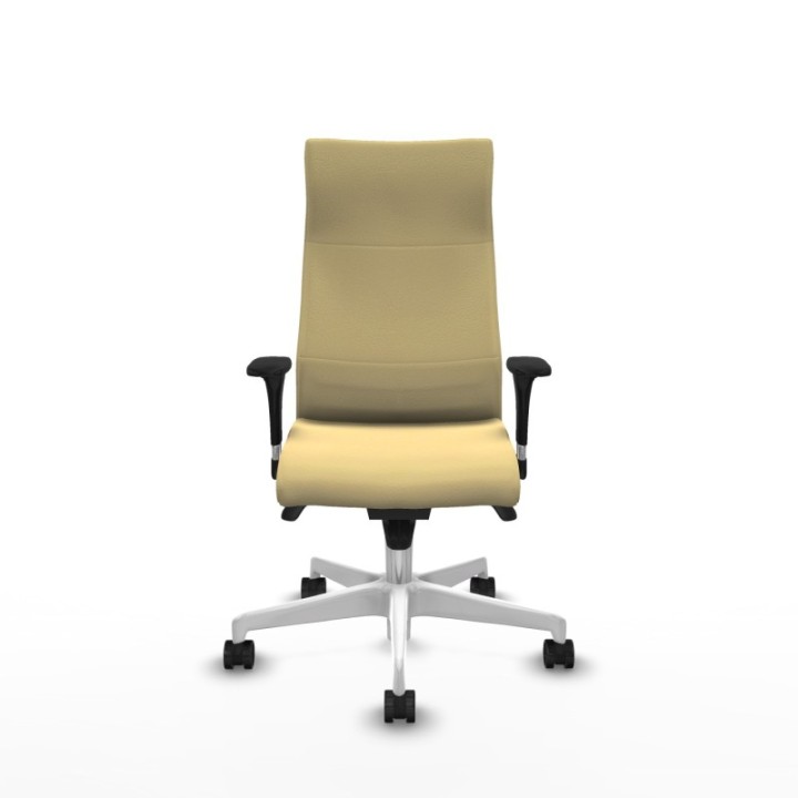 Albacete dirección sincro similpiel crema brazos 1D cromados base blanca ruedas 65 nailon