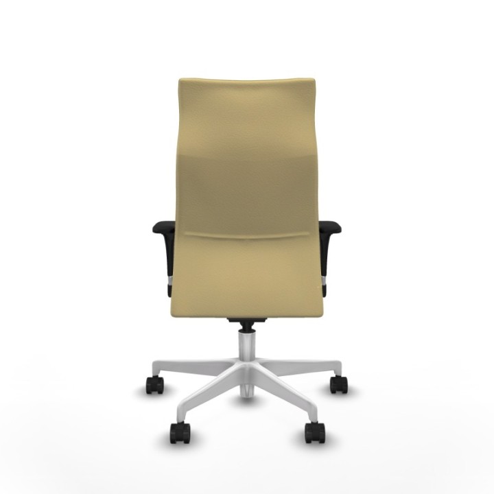 Albacete dirección sincro similpiel crema brazos 1D cromados base blanca ruedas 65 nailon