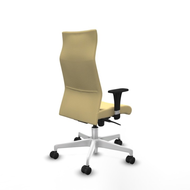 Albacete dirección sincro similpiel crema brazos 1D cromados base blanca ruedas 65 nailon