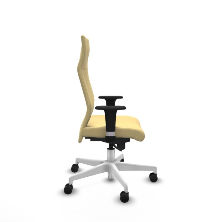 Albacete dirección sincro similpiel crema brazos 1D cromados base blanca ruedas 65 nailon