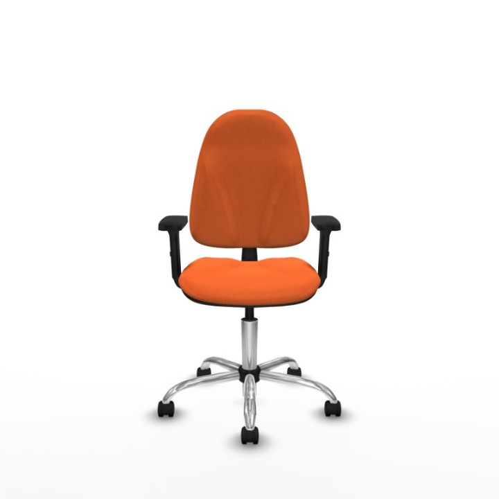 Algarra CP bali naranja brazos 2D base cromada ruedas nailon 50mm