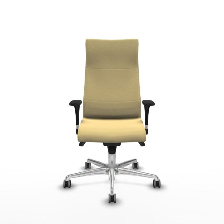 Albacete dirección sincro similpiel crema brazos 1D cromados base aluminio ruedas 65 engomadas