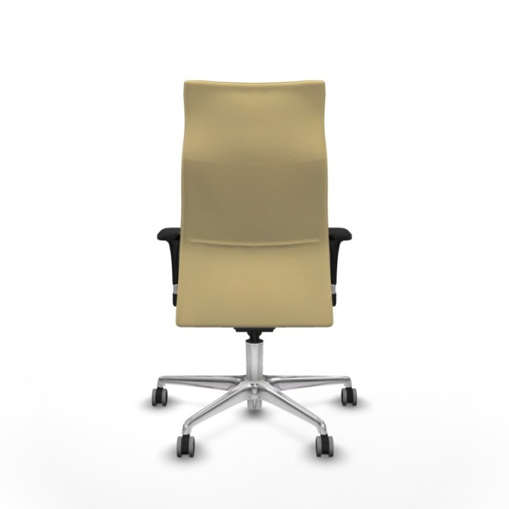 Albacete dirección sincro similpiel crema brazos 1D cromados base aluminio ruedas 65 engomadas