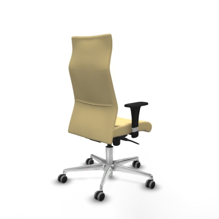 Albacete dirección sincro similpiel crema brazos 1D cromados base aluminio ruedas 65 engomadas