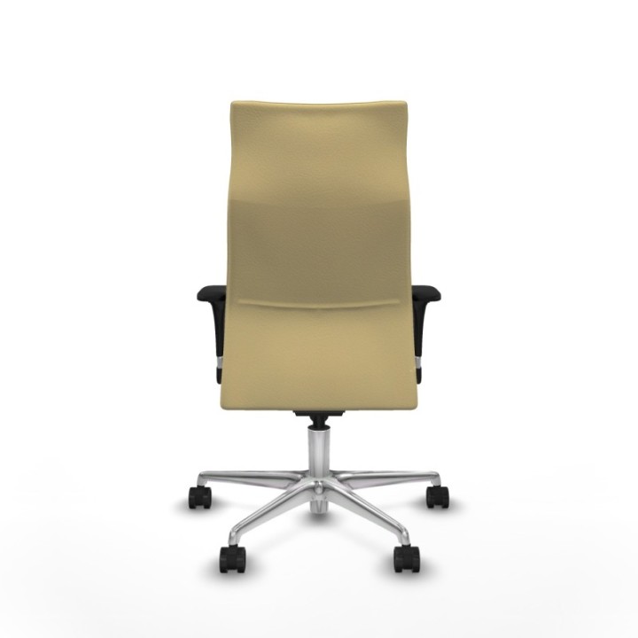 Albacete dirección sincro similpiel crema brazos 1D cromados base aluminio ruedas 65 nailon