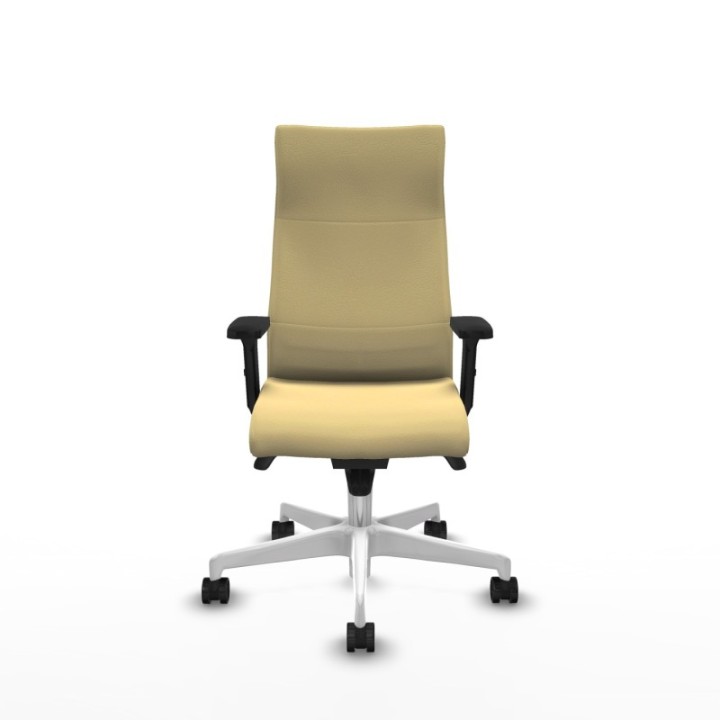 Albacete dirección sincro similpiel crema brazos 2D base blanca ruedas 65 nailon