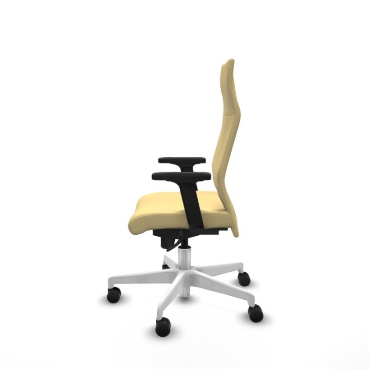 Albacete dirección sincro similpiel crema brazos 2D base blanca ruedas 65 nailon