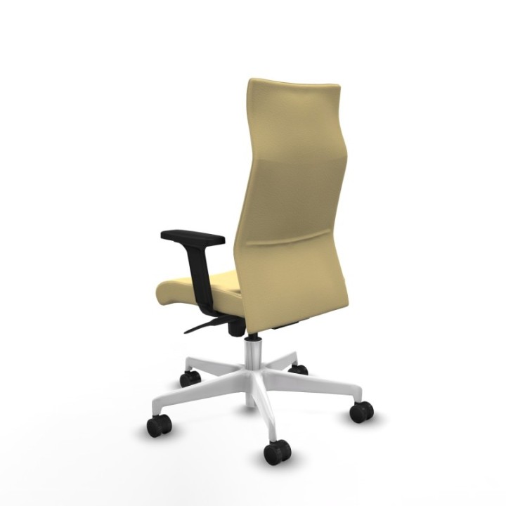 Albacete dirección sincro similpiel crema brazos 2D base blanca ruedas 65 nailon