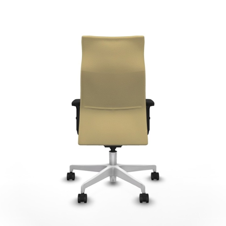 Albacete dirección sincro similpiel crema brazos 2D base blanca ruedas 65 nailon