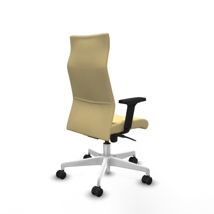 Albacete dirección sincro similpiel crema brazos 2D base blanca ruedas 65 nailon