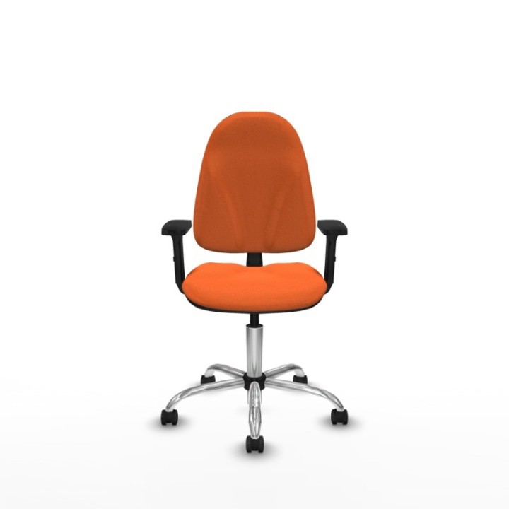 Algarra CP bali naranja brazos 2D base cromada ruedas engomadas 50mm