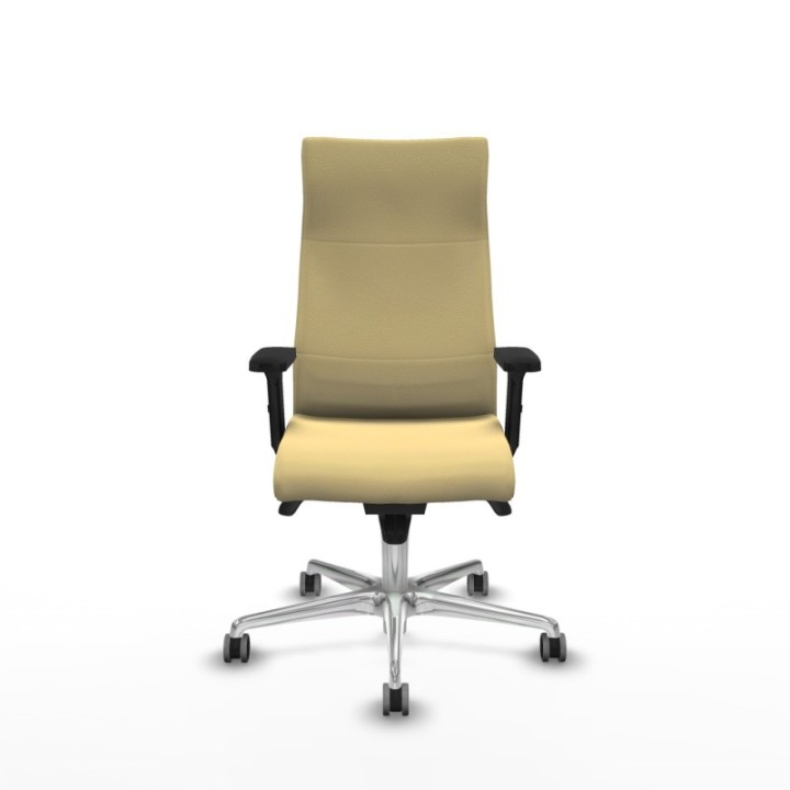 Albacete dirección sincro similpiel crema brazos 2D base aluminio ruedas 65 engomadas