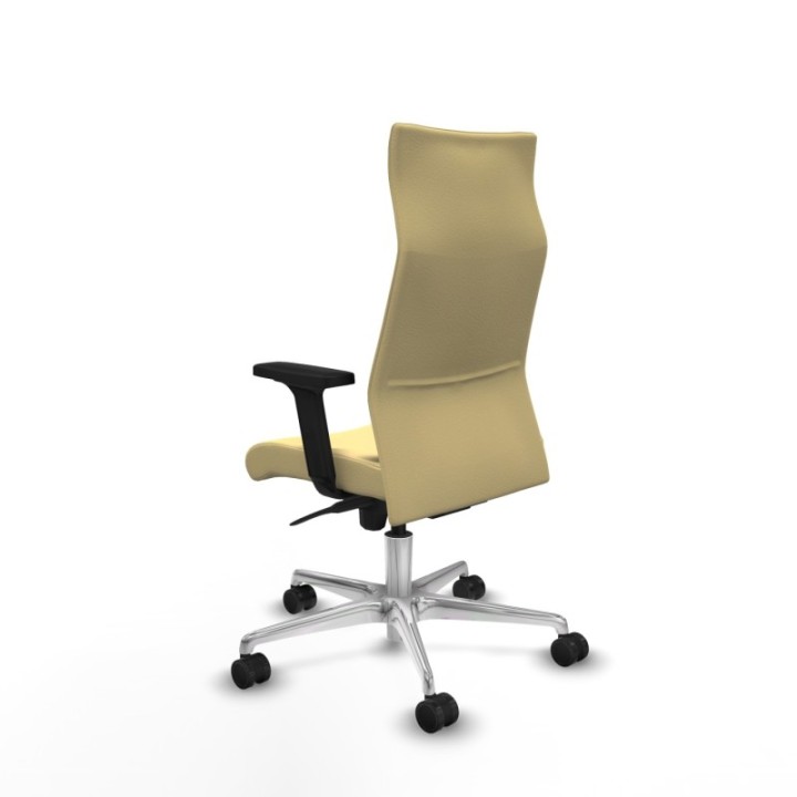 Albacete dirección sincro similpiel crema brazos 2D base aluminio ruedas 65 nailon