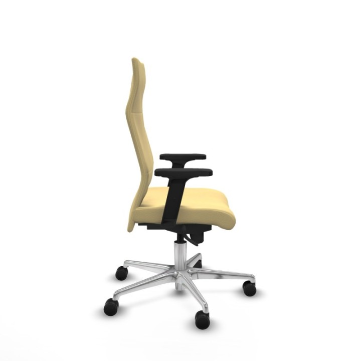 Albacete dirección sincro similpiel crema brazos 2D base aluminio ruedas 65 nailon