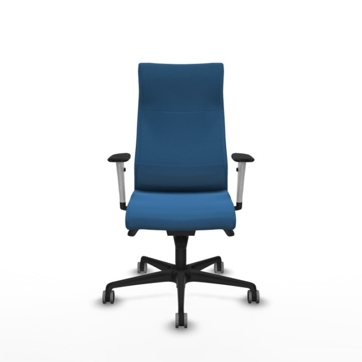 Albacete dirección sincro similpiel azul claro brazos 1D blancos base nailon ruedas 65 engomadas