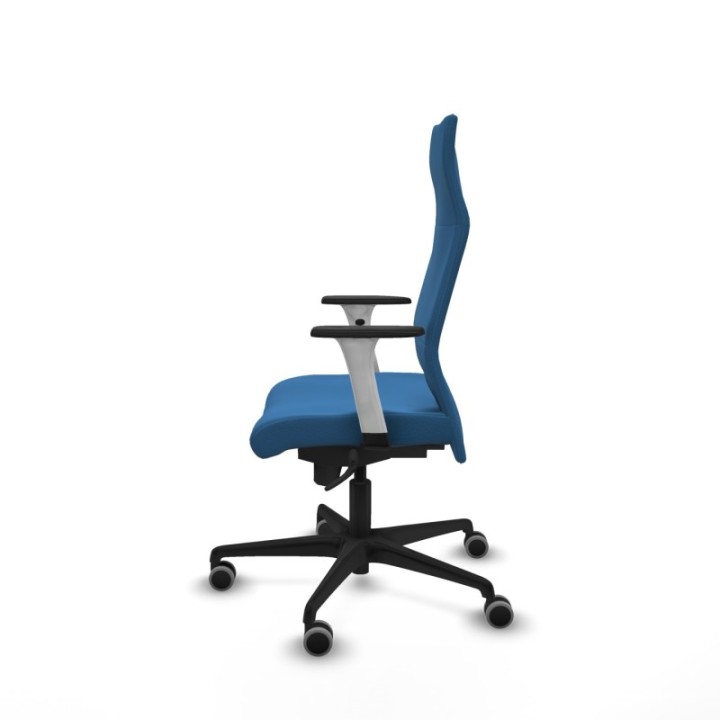 Albacete dirección sincro similpiel azul claro brazos 1D blancos base nailon ruedas 65 engomadas