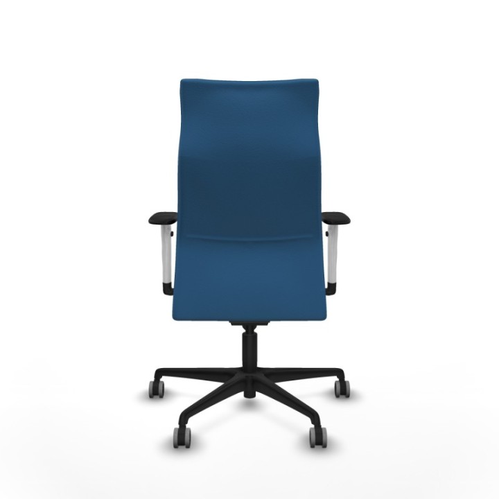 Albacete dirección sincro similpiel azul claro brazos 1D blancos base nailon ruedas 65 engomadas