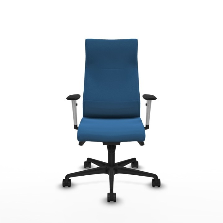 Albacete dirección sincro similpiel azul claro brazos 1D blancos base nailon ruedas 65 nailon