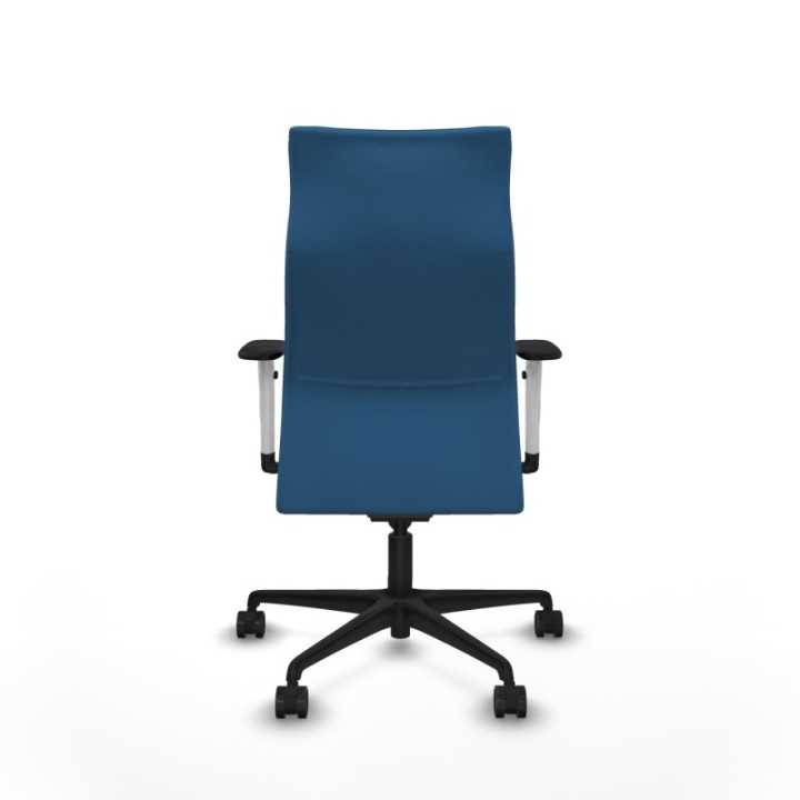 Albacete dirección sincro similpiel azul claro brazos 1D blancos base nailon ruedas 65 nailon