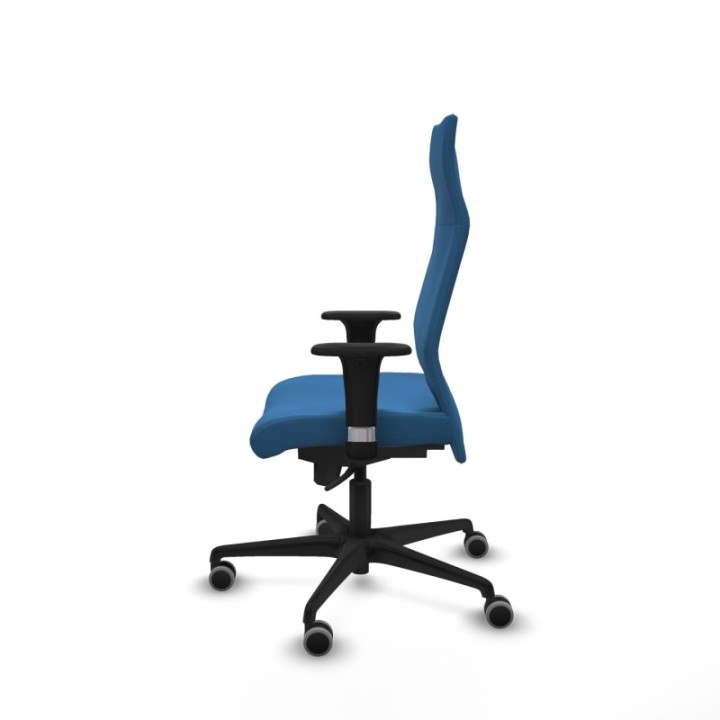 Albacete dirección sincro similpiel azul claro brazos 1D cromados base nailon ruedas 65 engomadas