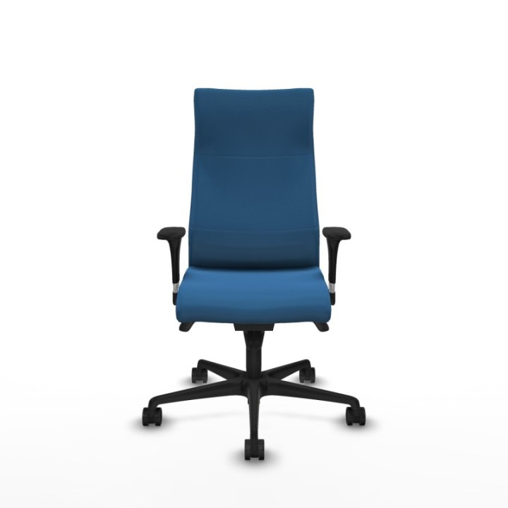 Albacete dirección sincro similpiel azul claro brazos 1D cromados base nailon ruedas 65 nailon