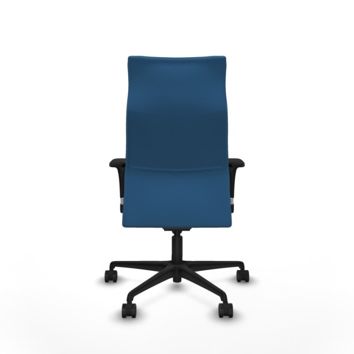 Albacete dirección sincro similpiel azul claro brazos 1D cromados base nailon ruedas 65 nailon