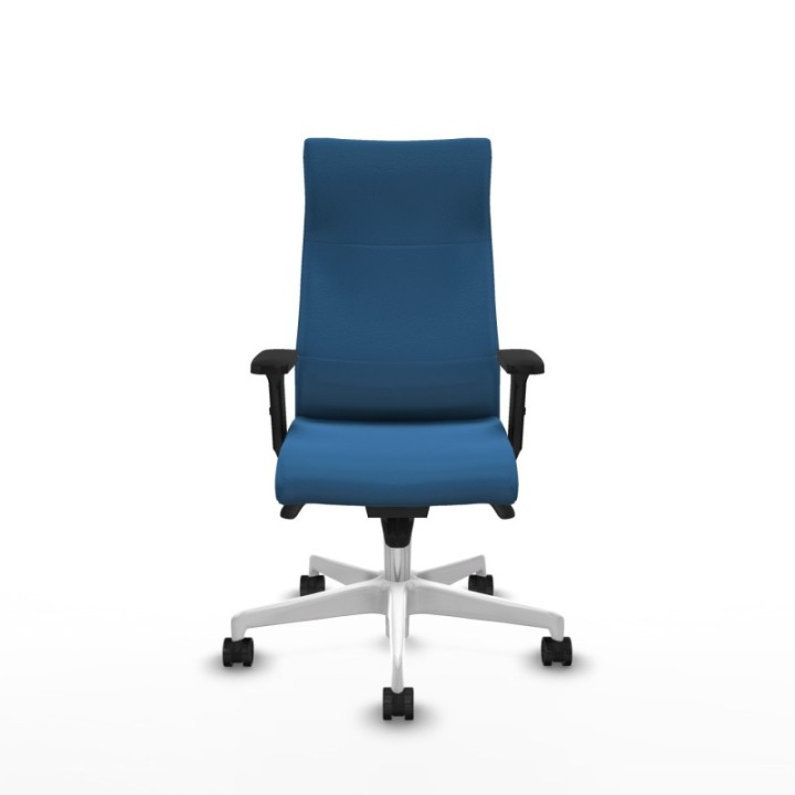 Albacete dirección sincro similpiel azul claro brazos 2D base blanca ruedas 65 nailon