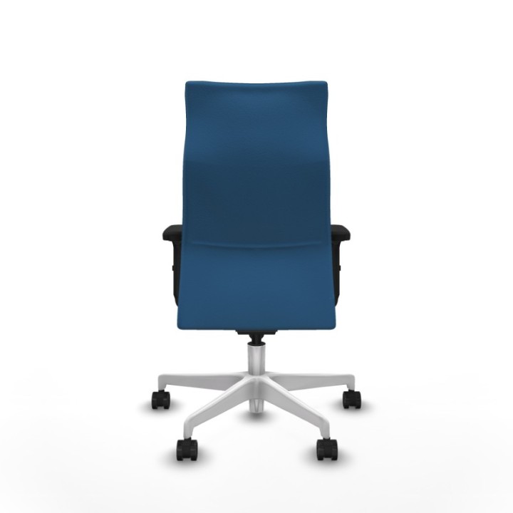 Albacete dirección sincro similpiel azul claro brazos 2D base blanca ruedas 65 nailon