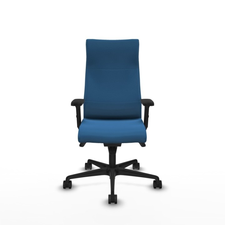 Albacete dirección sincro similpiel azul claro brazos 2D base nailon ruedas 65 nailon