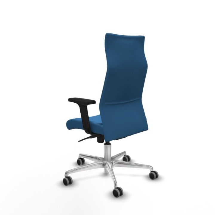 Albacete dirección sincro similpiel azul claro brazos 2D base aluminio ruedas 65 engomadas