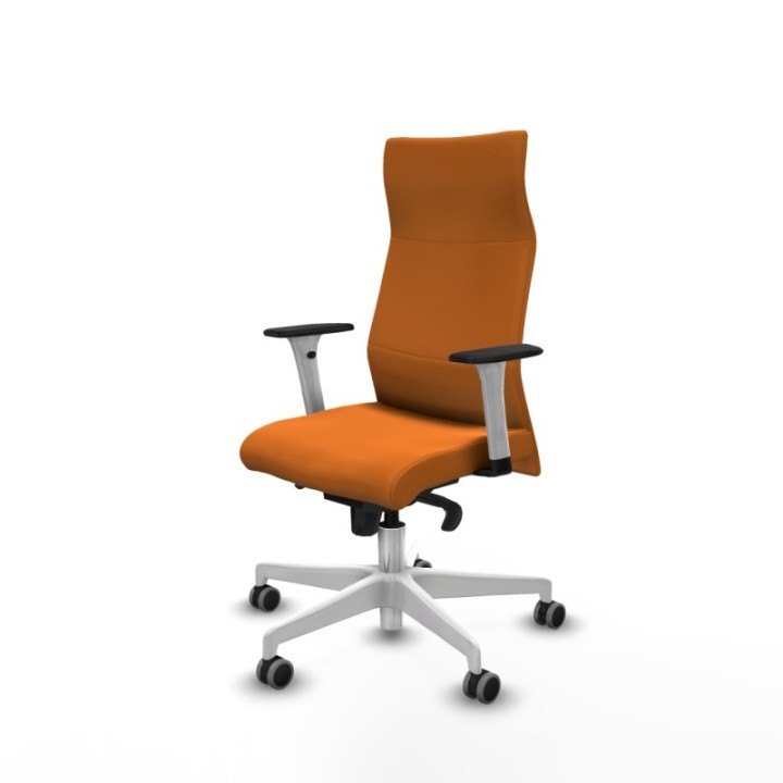 Albacete dirección sincro similpiel naranja brazos 1D blancos base blanca ruedas 65 engomadas